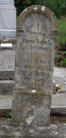 Schulz Peter 1858-1937 Schiemert Anna 1865-1932 Grabstein